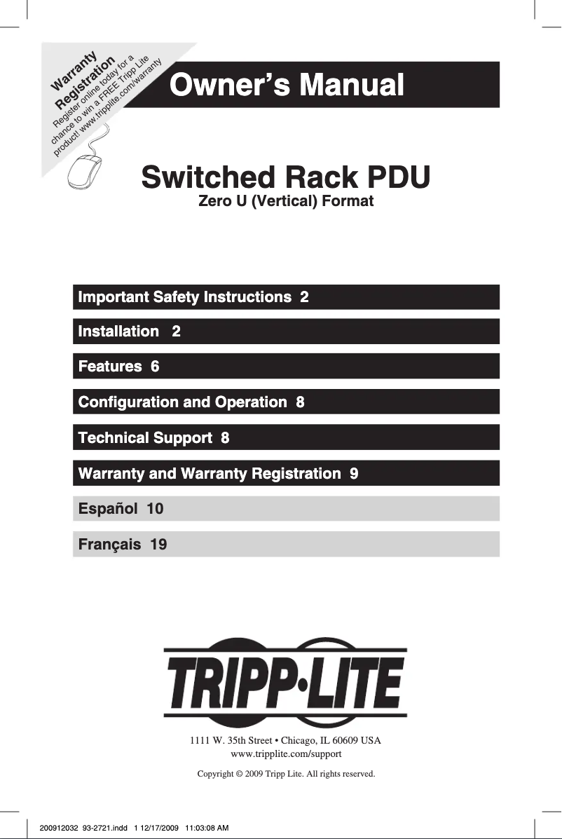 First page image of the manual for PDUMH20HVAT