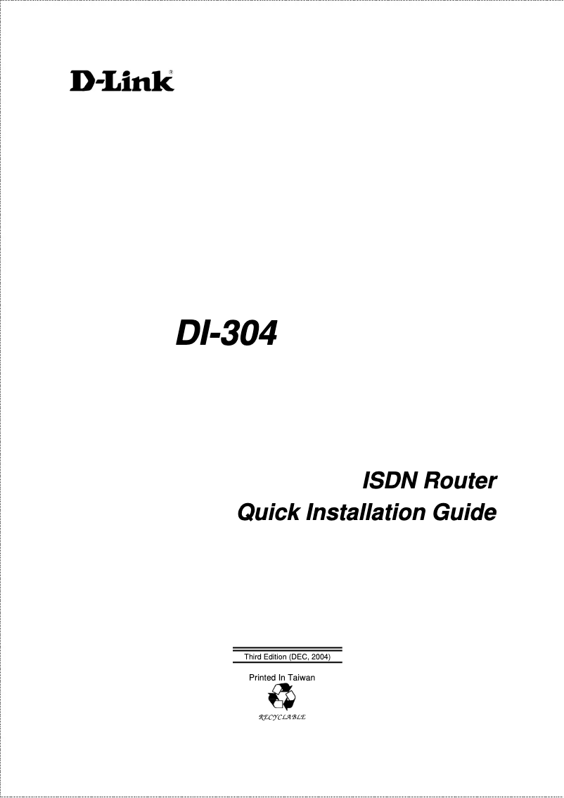 Page 1 of the manual Installation Guide D-Link DI-304