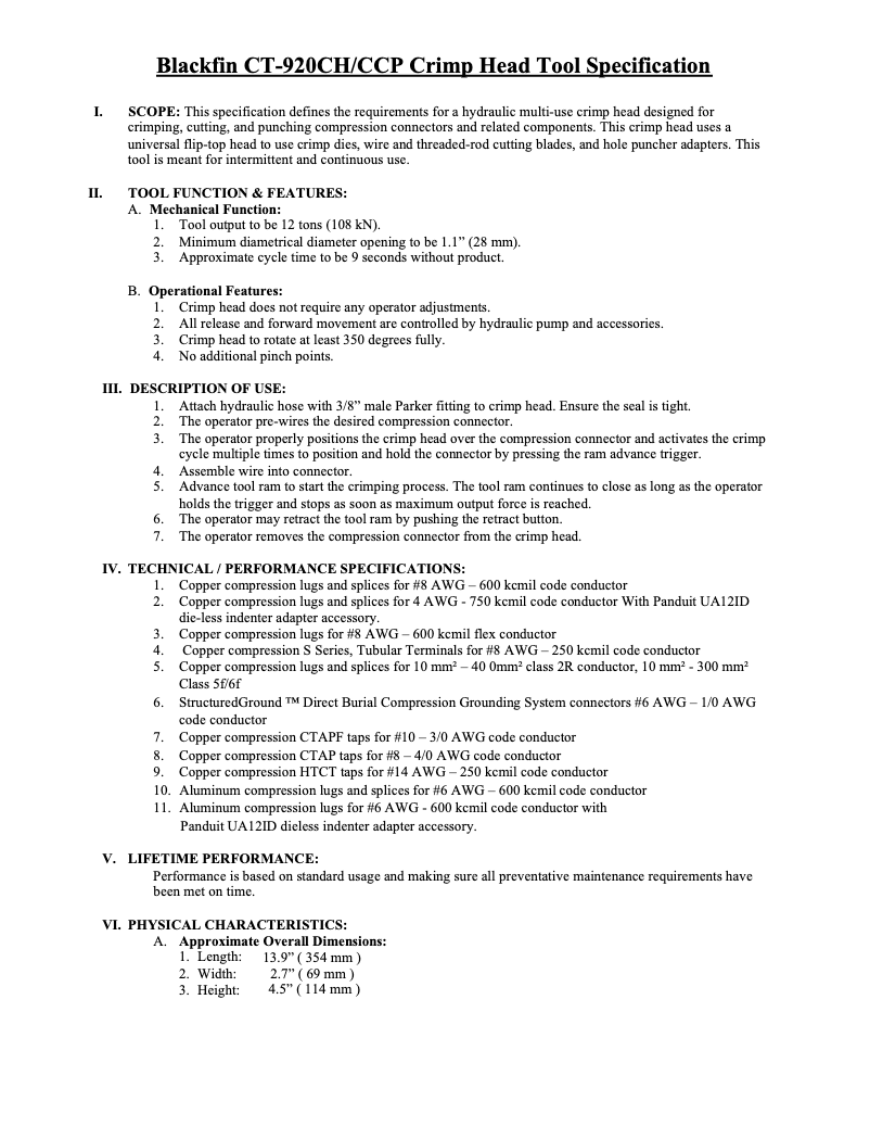 First page image of the manual for CT-920CH/CCP