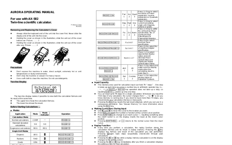 First page image of the manual for AX-582PK