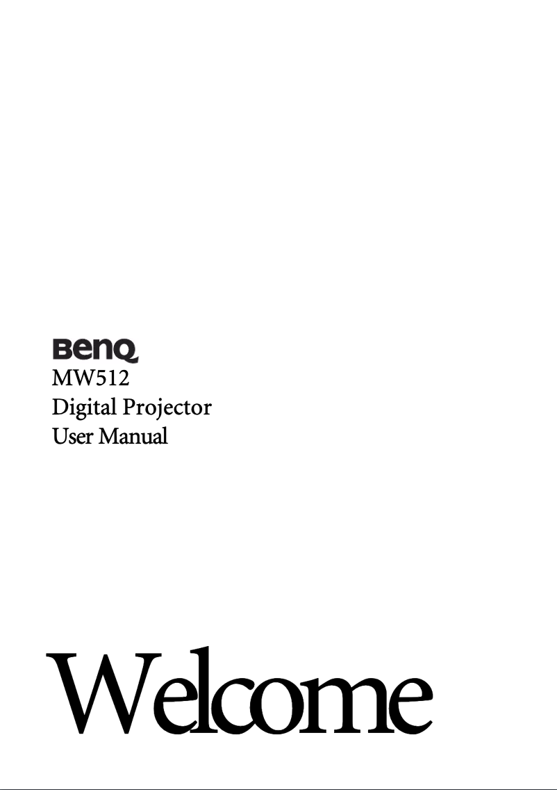 Page 1 of the manual User Manual BenQ MW512