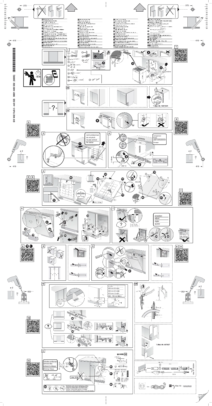 Page 1 of the manual Instructions / Assembly Siemens SR85E800LE