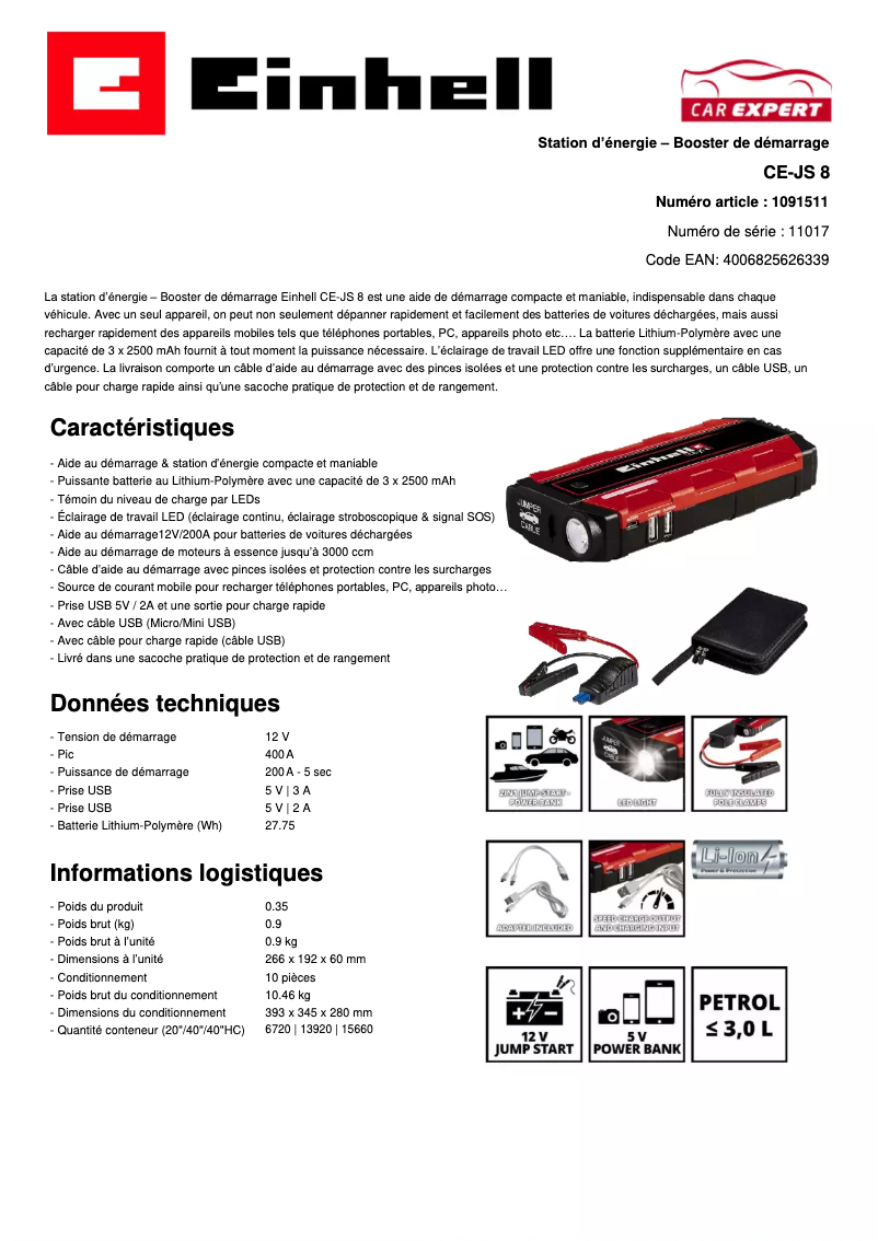First page image of the manual for CE-JS 8/1