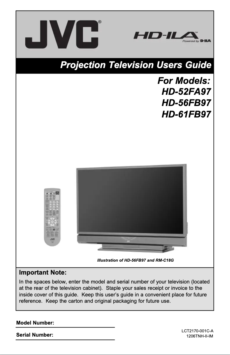 First page image of the manual for HD-56FB97