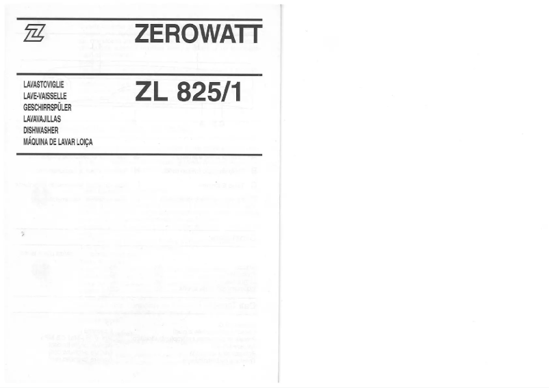 Page 1 of the manual User Manual Zerowatt ZL 825/1