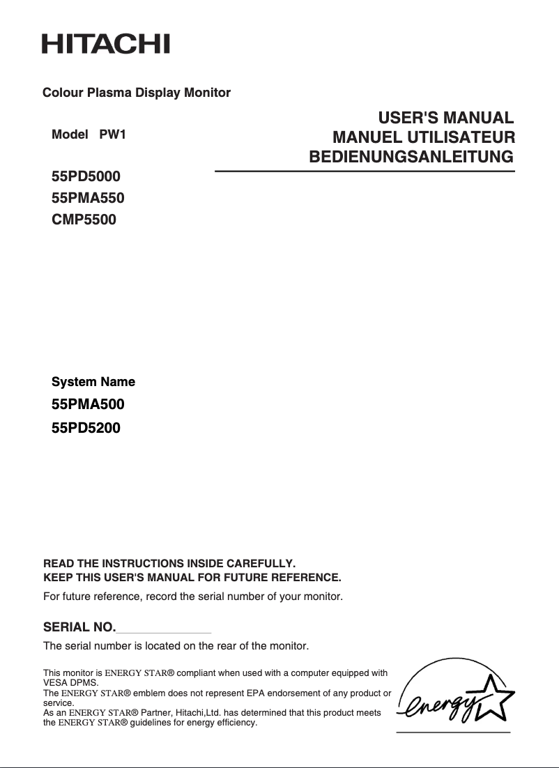 First page image of the manual for CMP5500