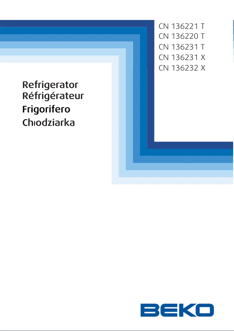 Page 1 of the manual User Manual Beko CN136221T