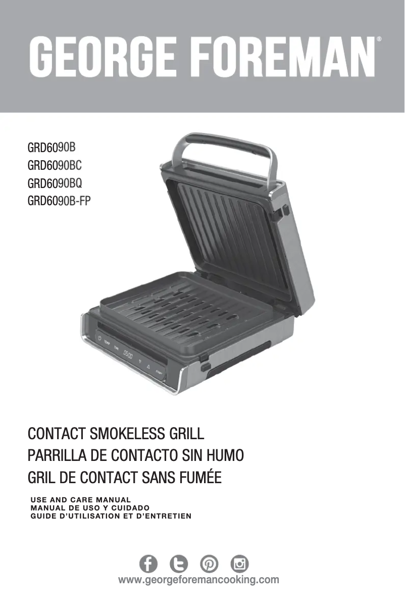Page 1 of the manual User Manual George Foreman GRD6090B