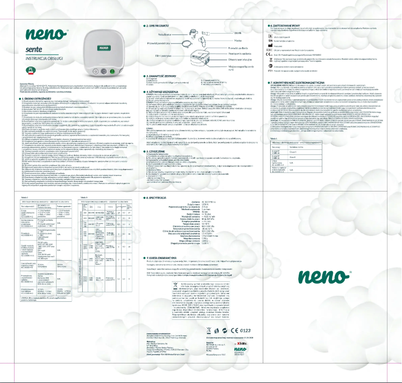 Page 1 of the manual User Manual Neno SENTE