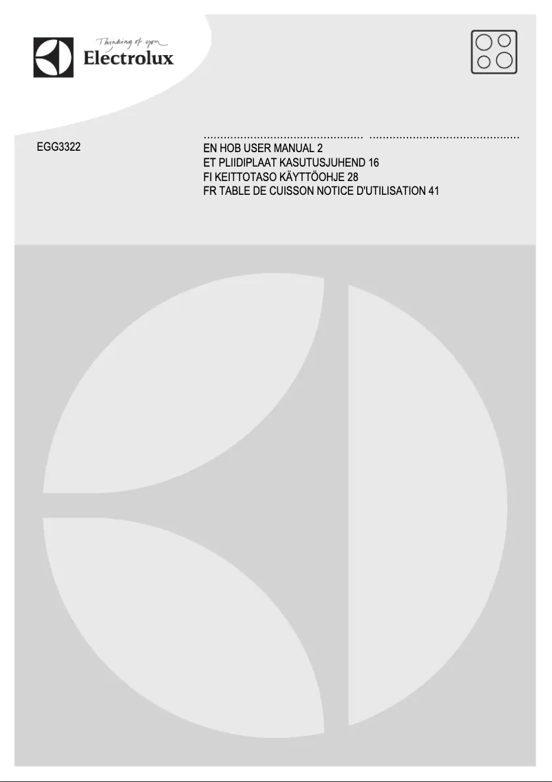 First page image of the manual for EGG3322NOX