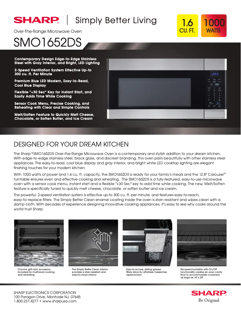 First page image of the manual for SMO1652DS