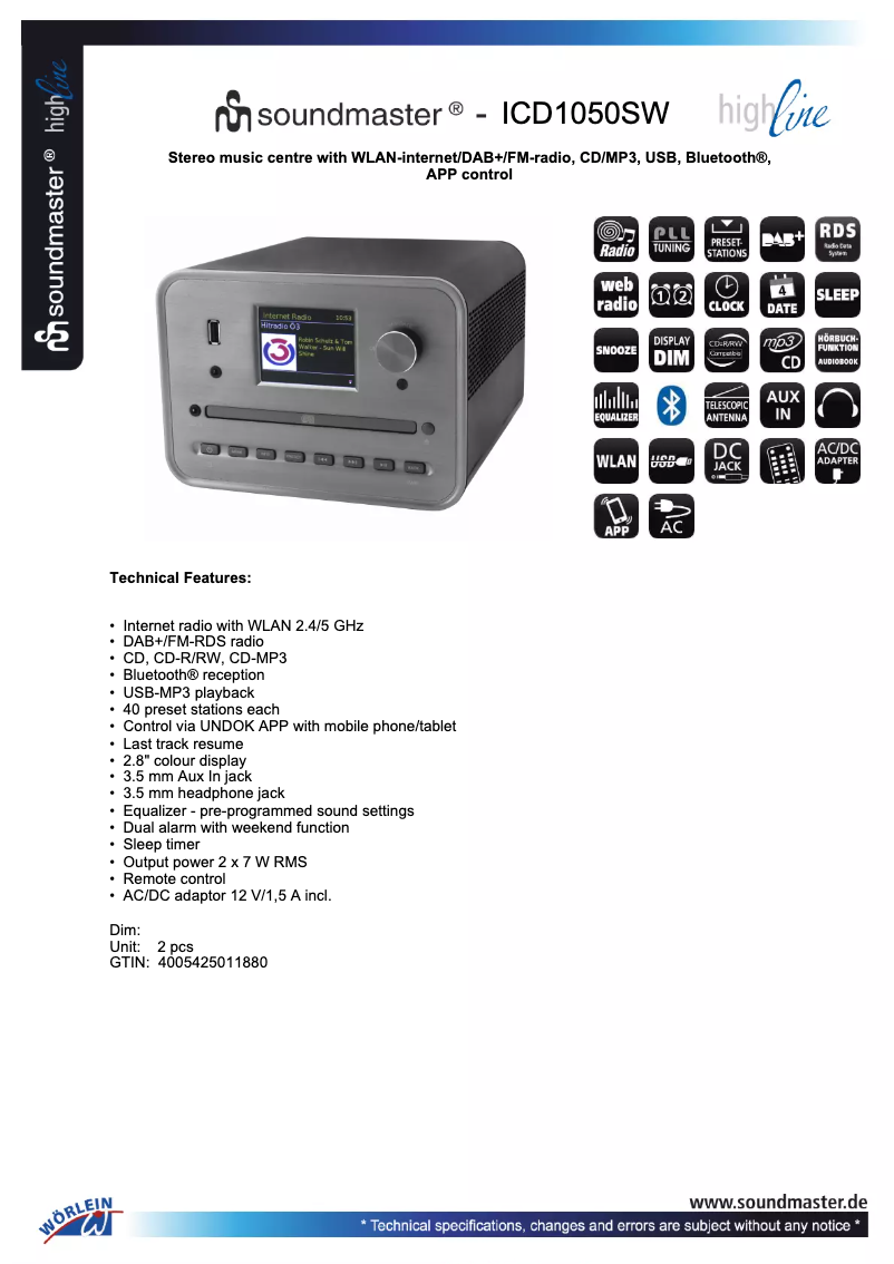 First page image of the manual for ICD1050