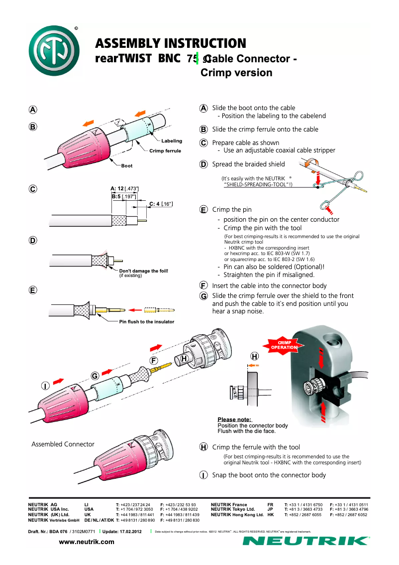 First page image of the manual for NBNC75BFH6