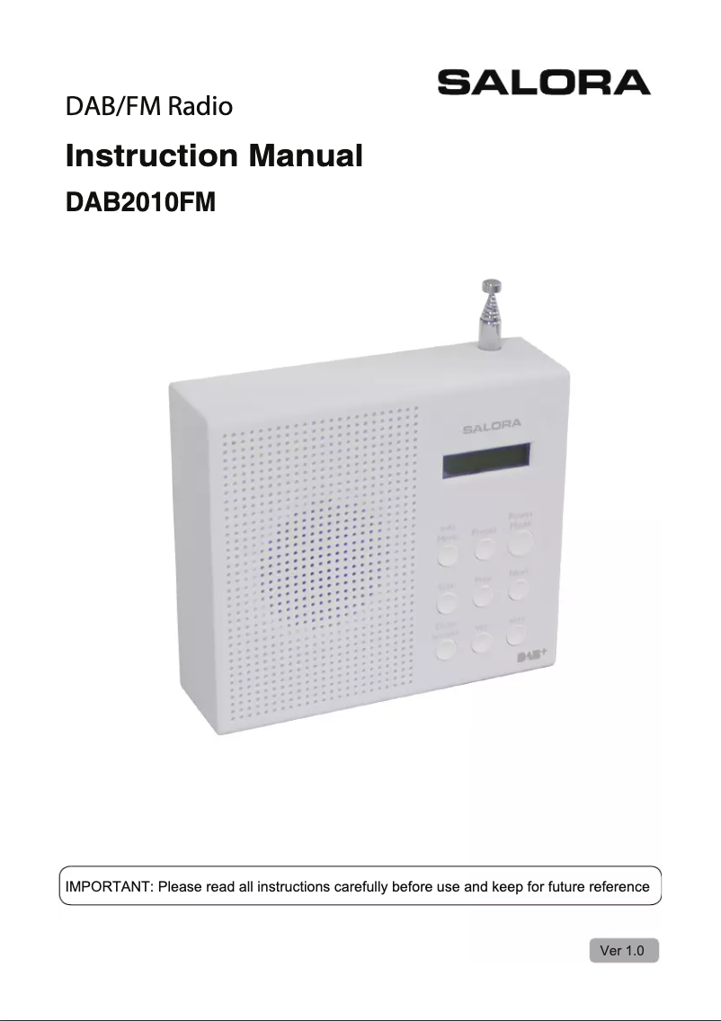 First page image of the manual for DAB2010FM