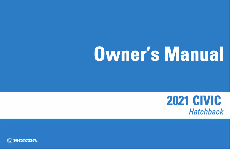 Page 1 of the manual User Manual Honda Civic sedan (2021)