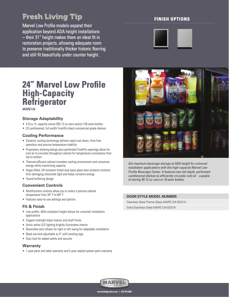 First page image of the manual for MARE124SG31A