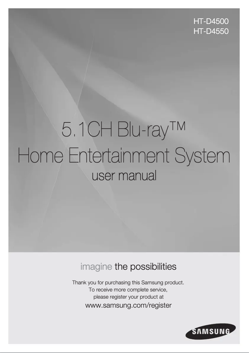Page 1 of the manual User Manual Samsung HT-D4550
