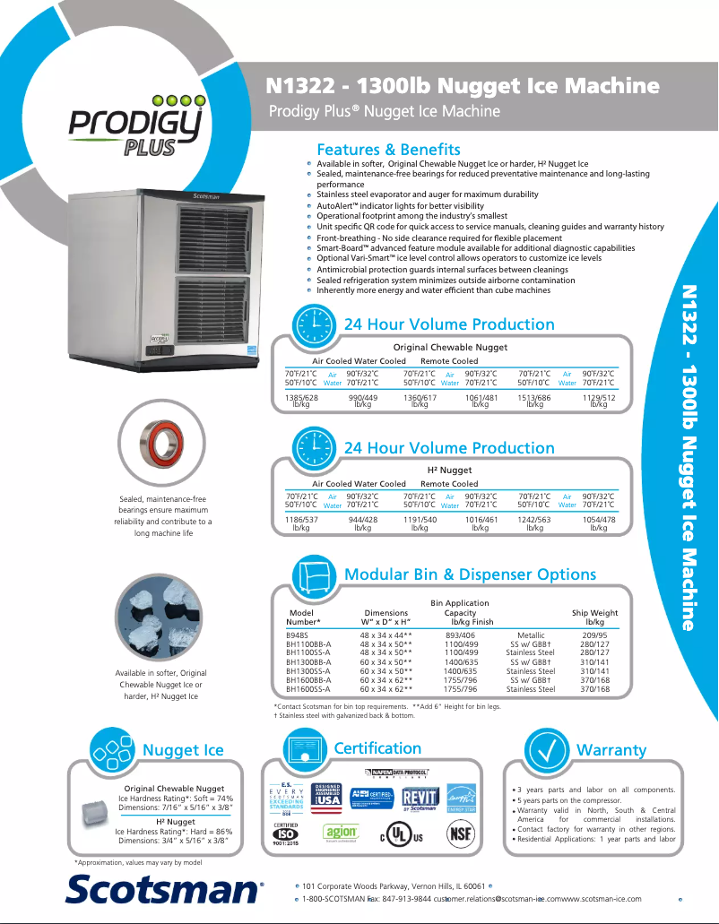 Page 1 of the manual Technical Sheet Scotsman N1322A-32