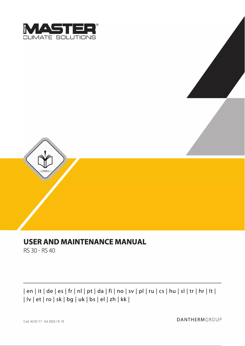 Page 1 of the manual User Manual Master RS 40