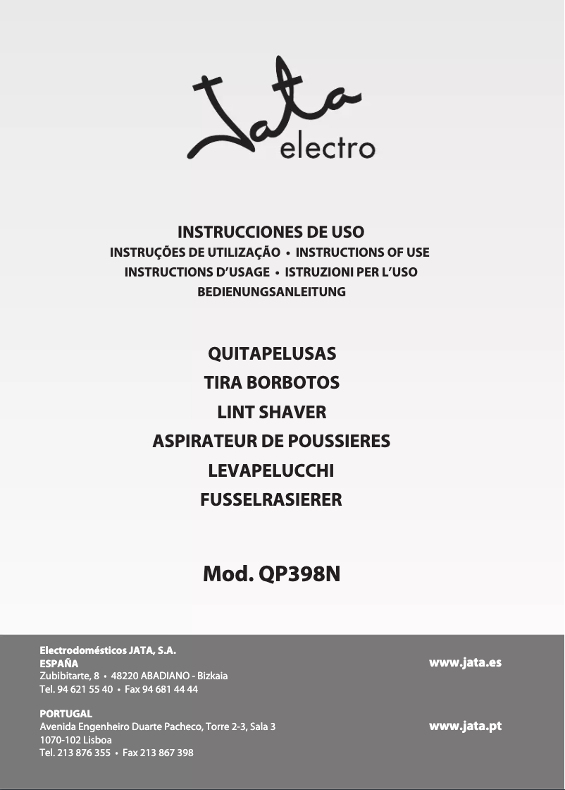 Page 1 of the manual User Manual Jata QP398N