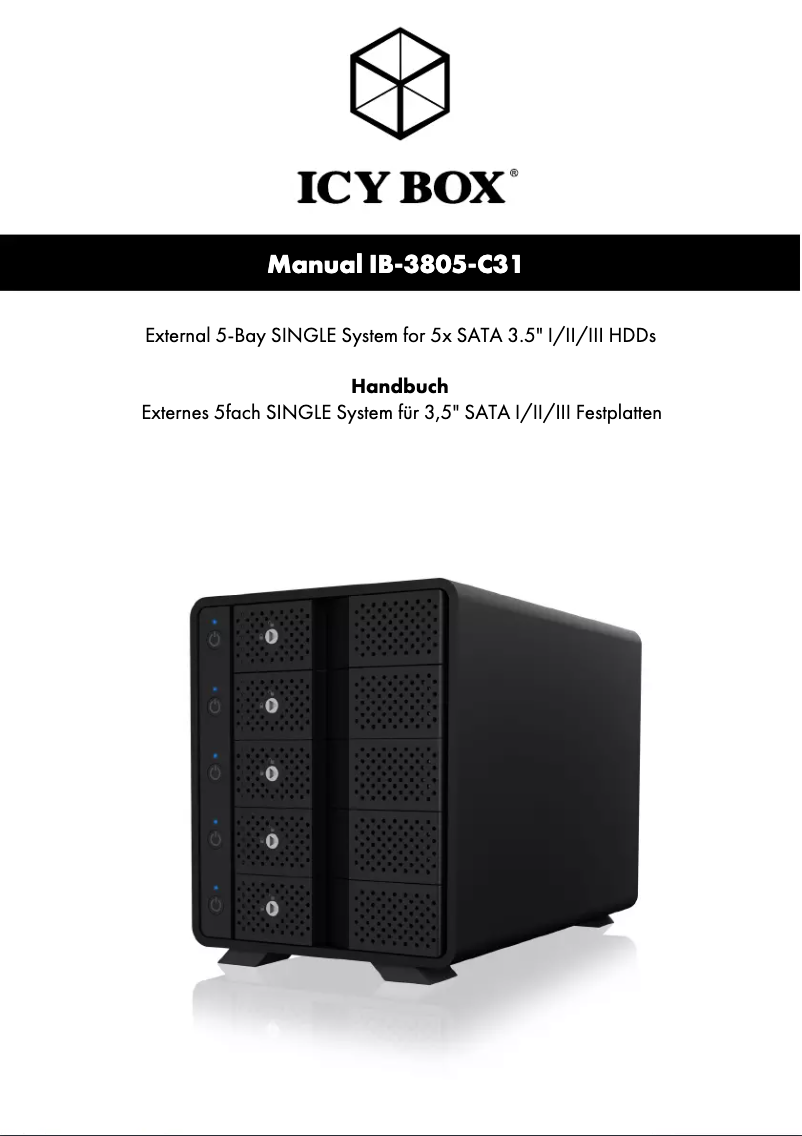 Page 1 of the manual User Manual Icy Box IB-3805-C31