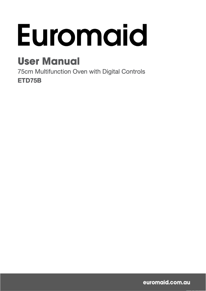 First page image of the manual for ETD75B