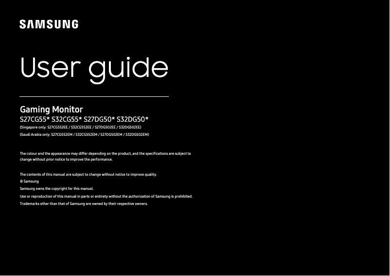 First page image of the manual for S32DG500EW