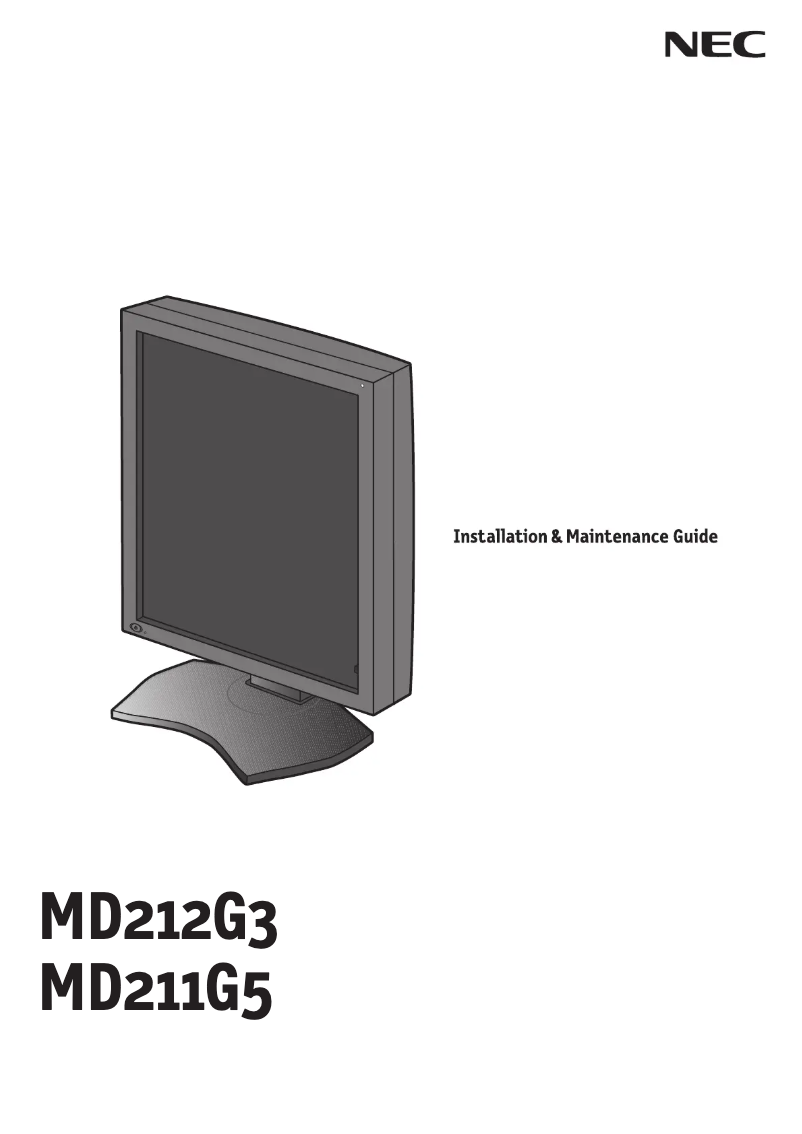 Page 1 of the manual User Manual NEC MD212G3