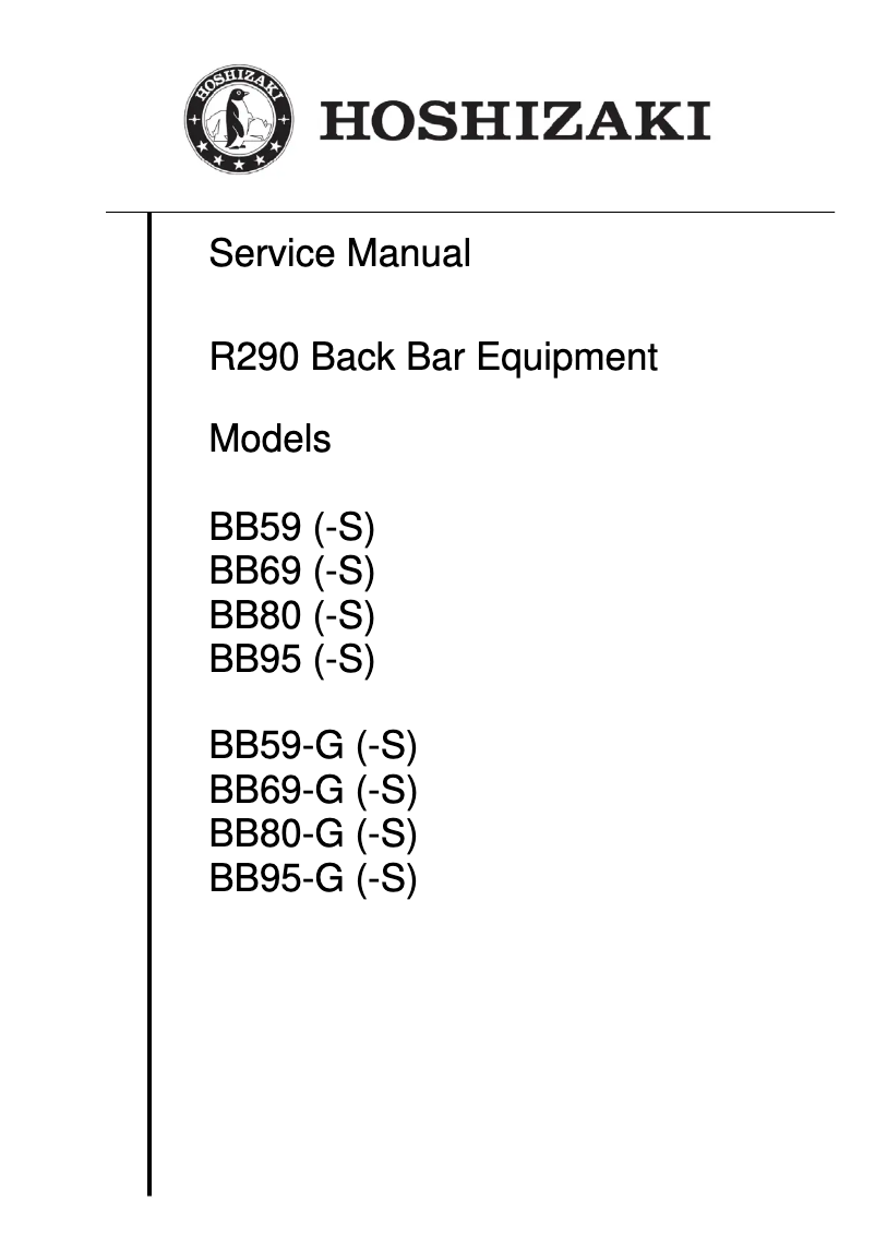 Page 1 of the manual User Manual Hoshizaki BB80-G