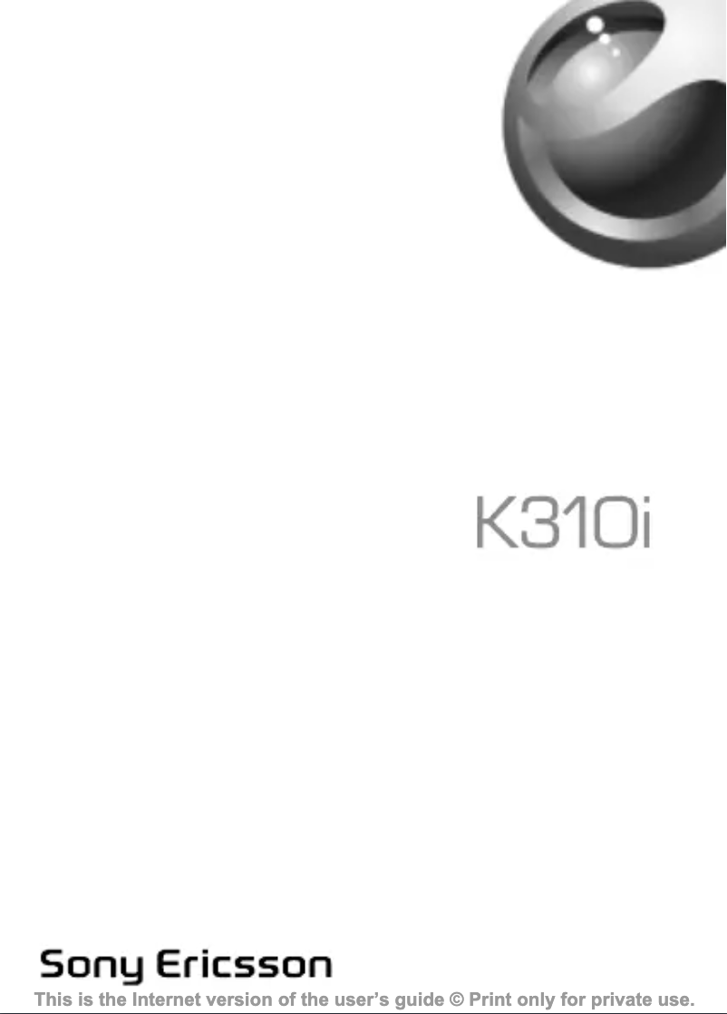 First page image of the manual for K310i