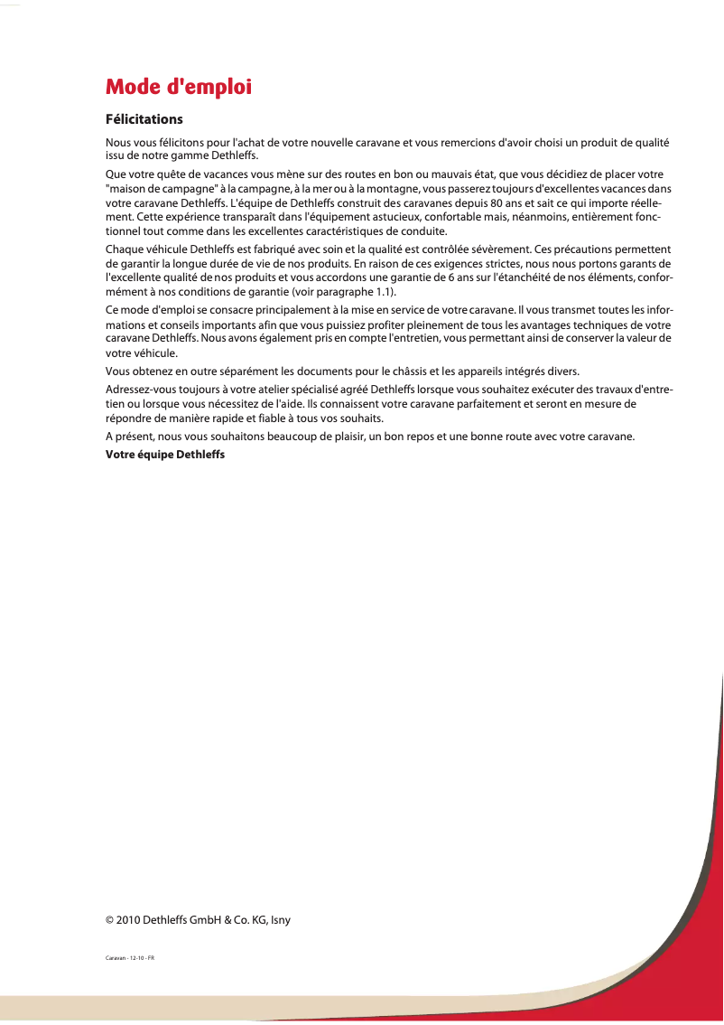 First page image of the manual for 2011