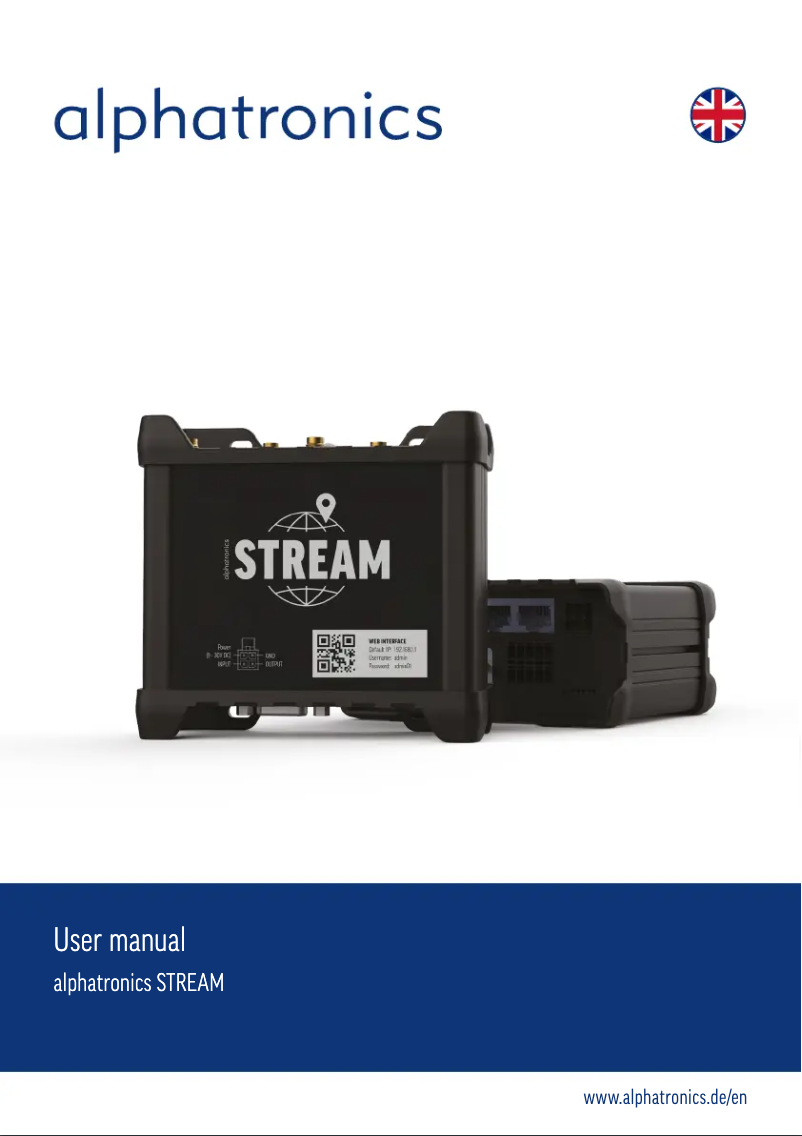 Page 1 of the manual User Manual Alphatronics STREAM