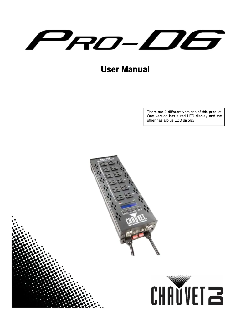 First page image of the manual for PRO-D6