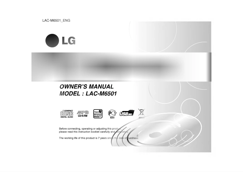 First page image of the manual for LAC-M6501