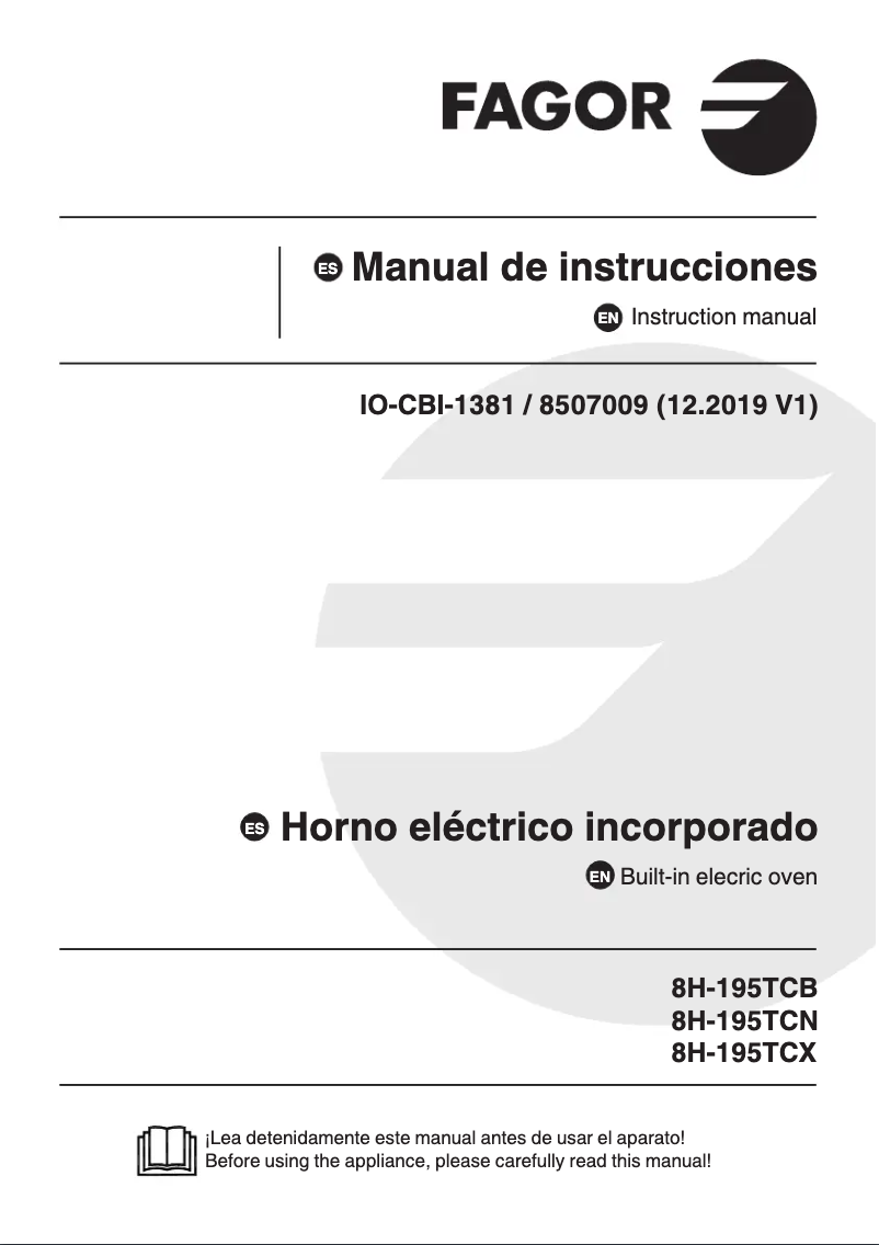 First page image of the manual for 8H-195TCN
