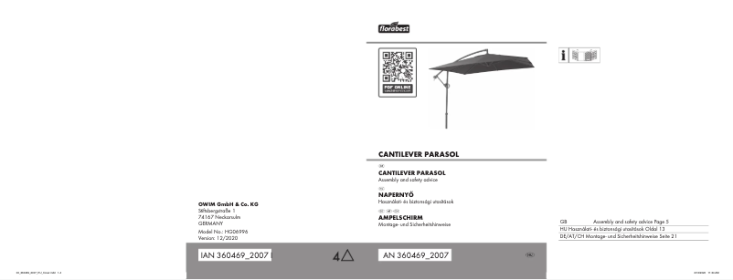 First page image of the manual for IAN 271112