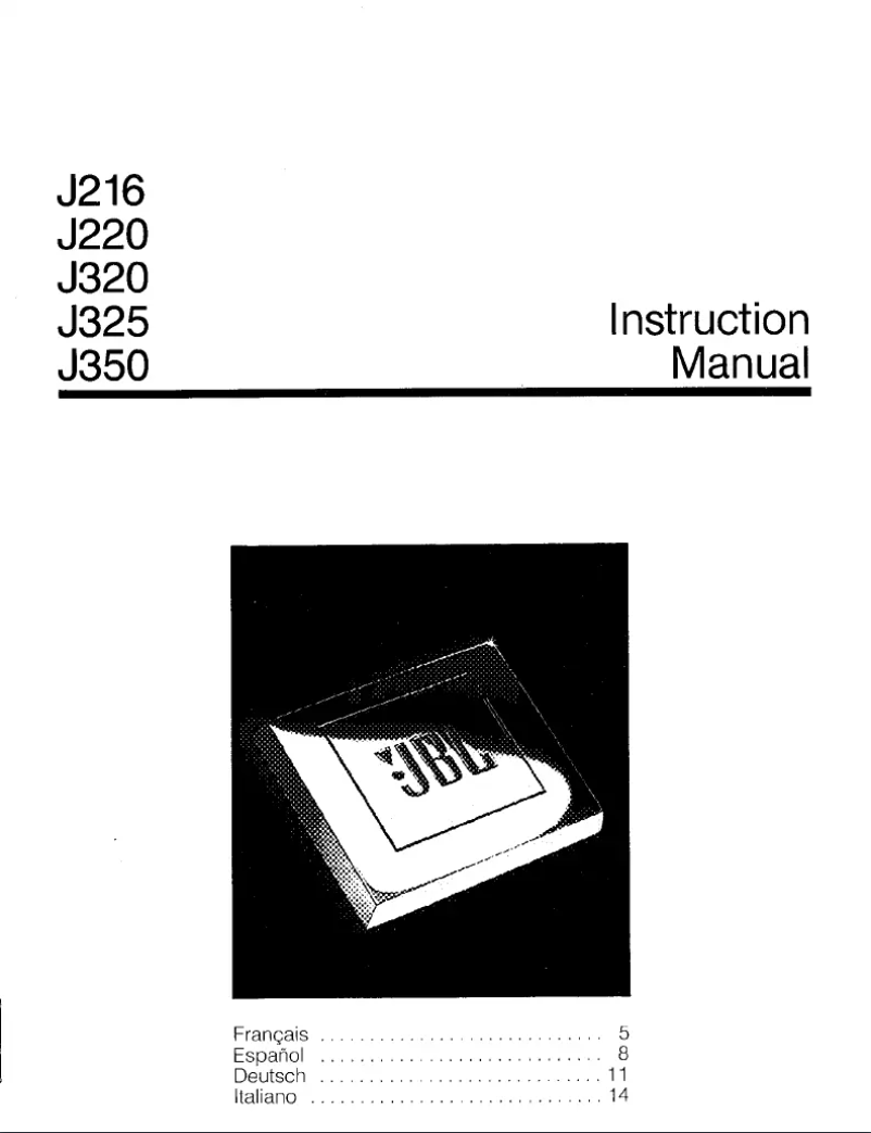 Page 1 of the manual User Manual JBL J350