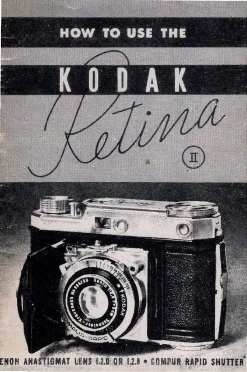 Page 1 of the manual User Manual Kodak Retina II