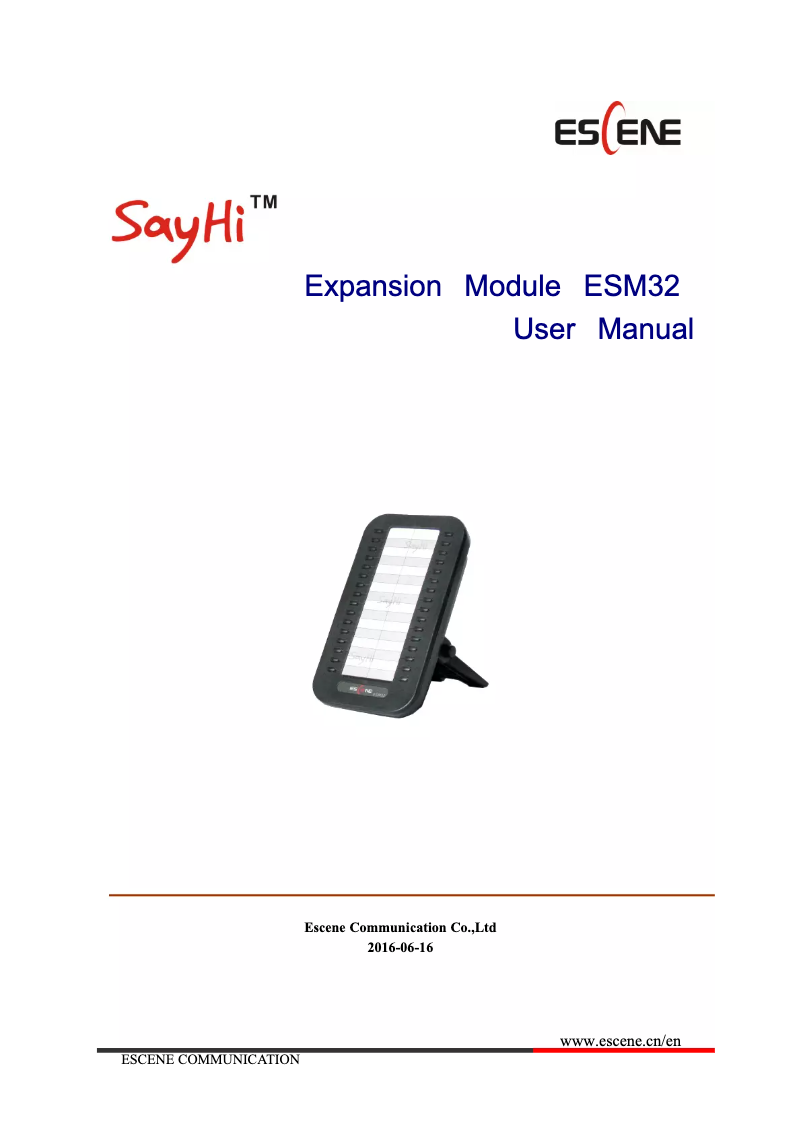 First page image of the manual for ESM32