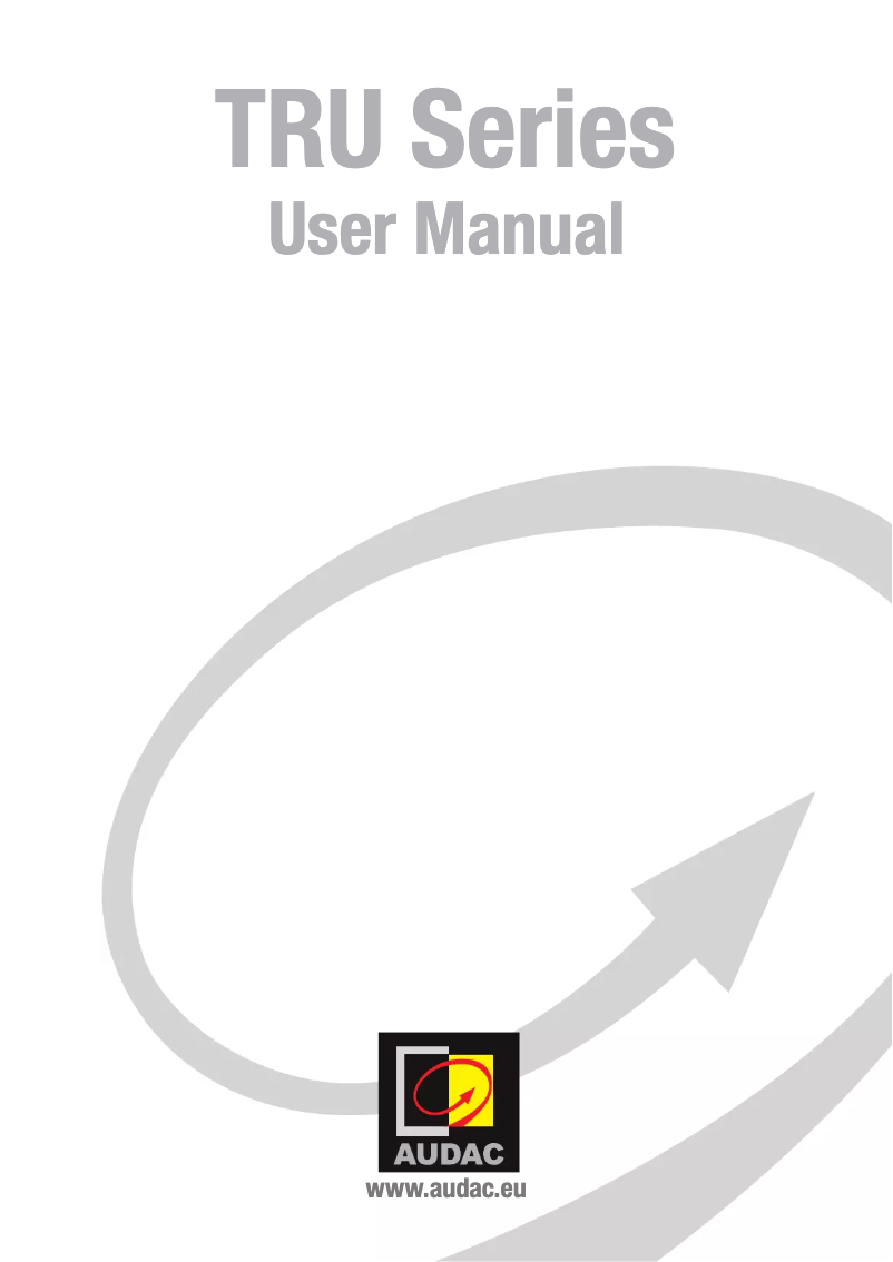 First page image of the manual for TRU812