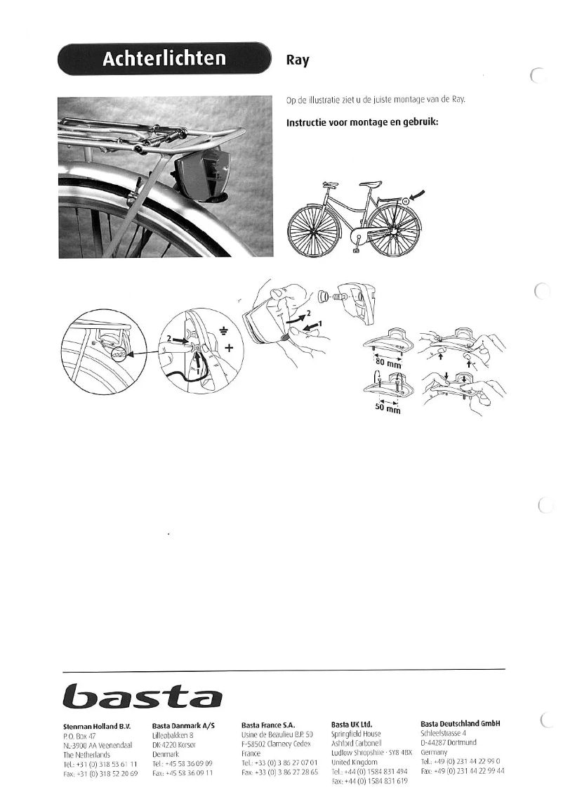 Page 1 of the manual User Manual Basta Ray