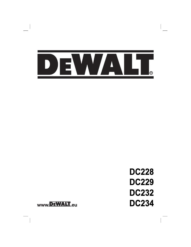 Page 1 of the manual User Manual DeWalt DC232
