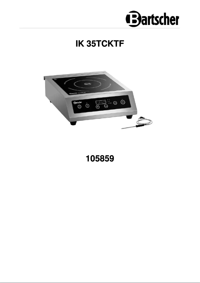 Page 1 of the manual User Manual Bartscher IK 35TCKTF