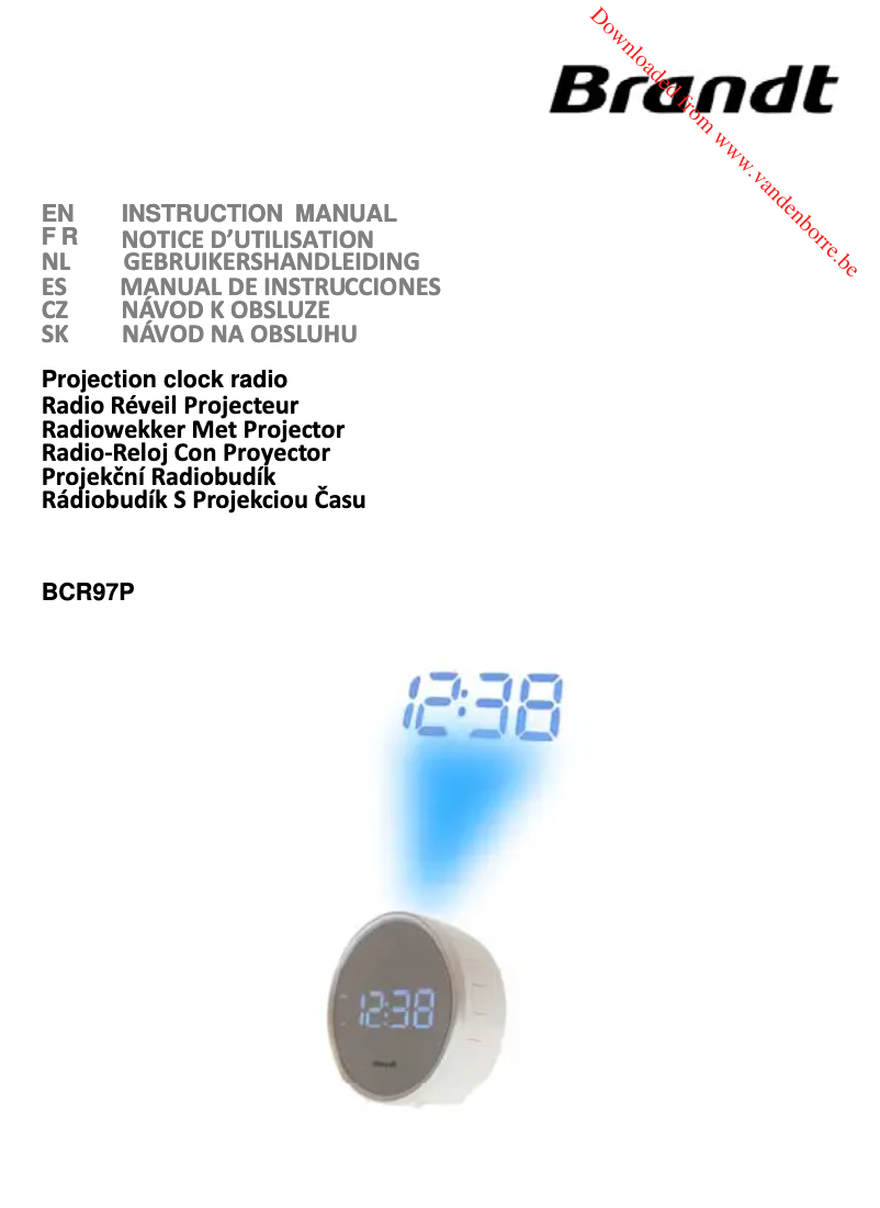 First page image of the manual for BCR97P