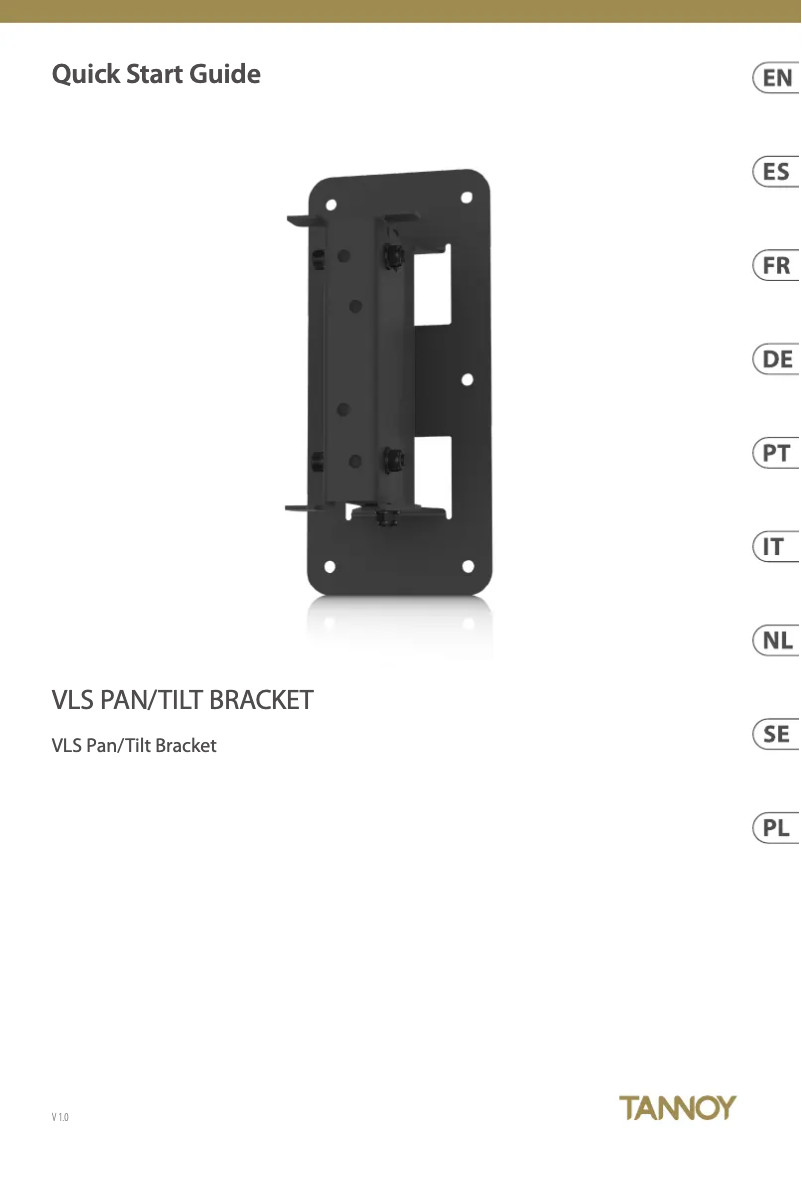 First page image of the manual for VLS Pan/Tilt Bracket