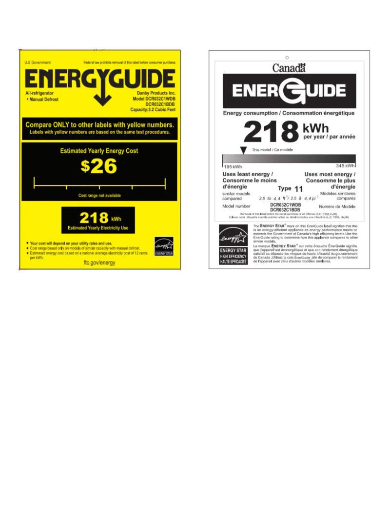 Page 1 of the manual Energy Label Danby DCR032C1WDB