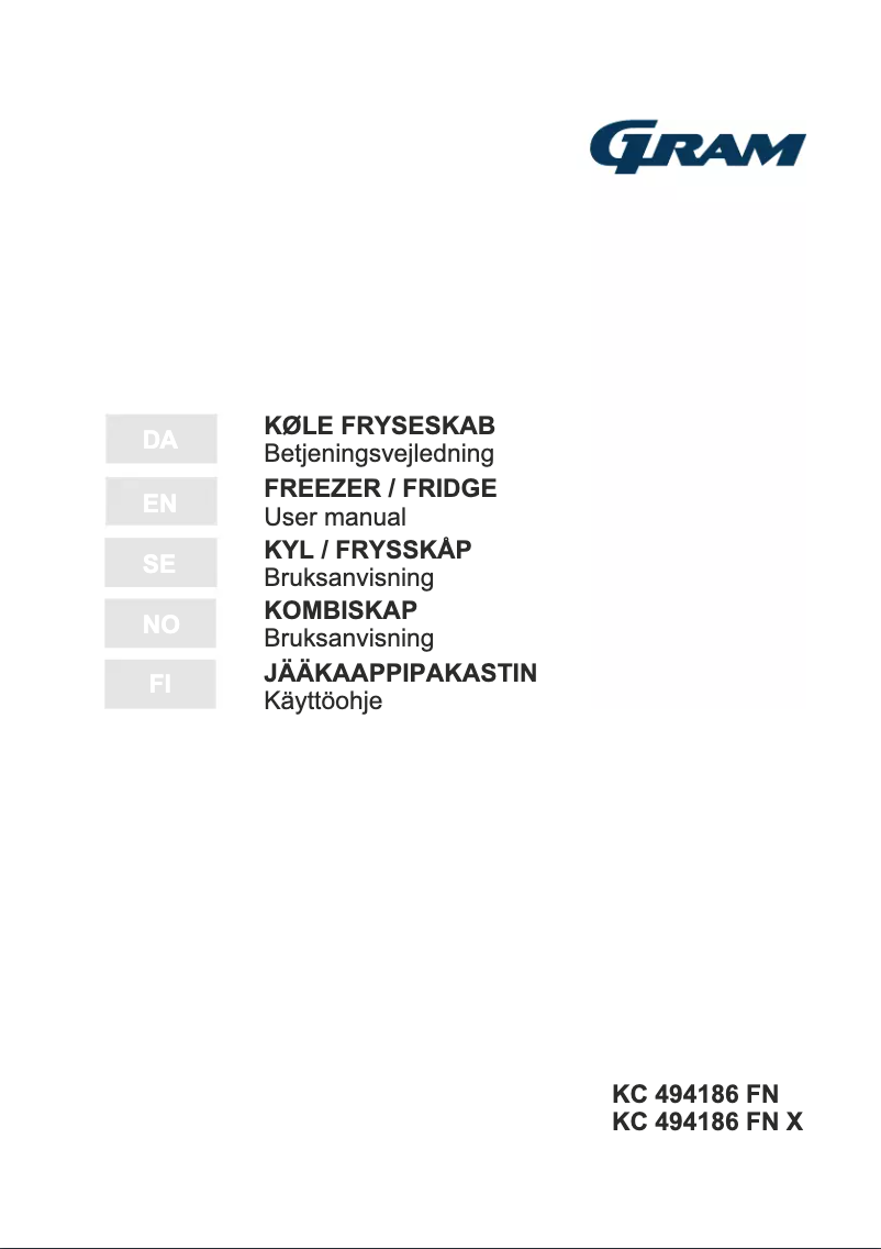 Page 1 of the manual User Manual Gram KC 494186 FN X