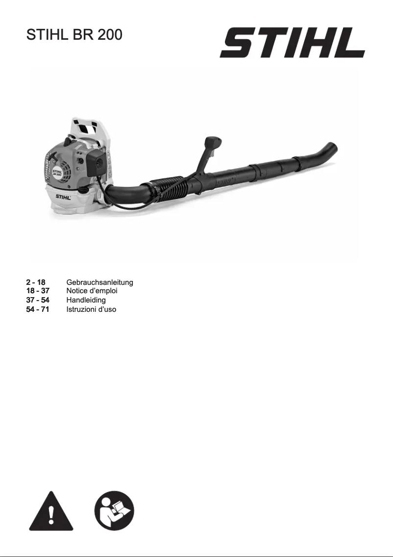 First page image of the manual for BR 200