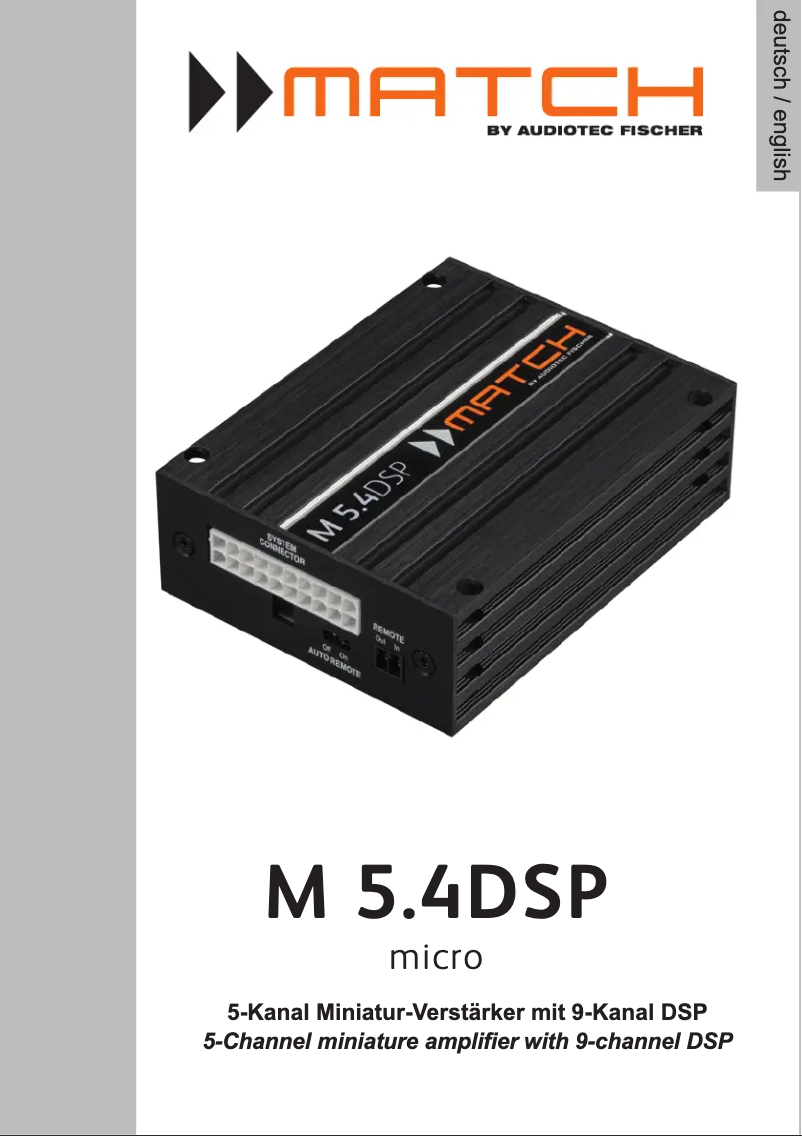 Page 1 of the manual User Manual Match M 5.4DSP