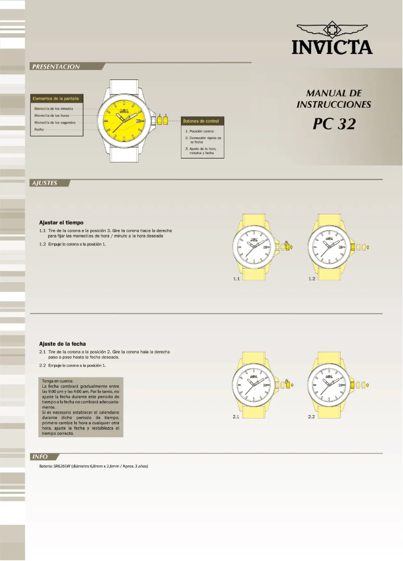 Page 1 of the manual User Manual Invicta Pro Diver 30024